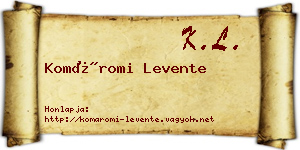 Komáromi Levente névjegykártya