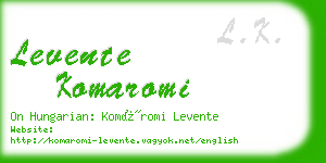 levente komaromi business card